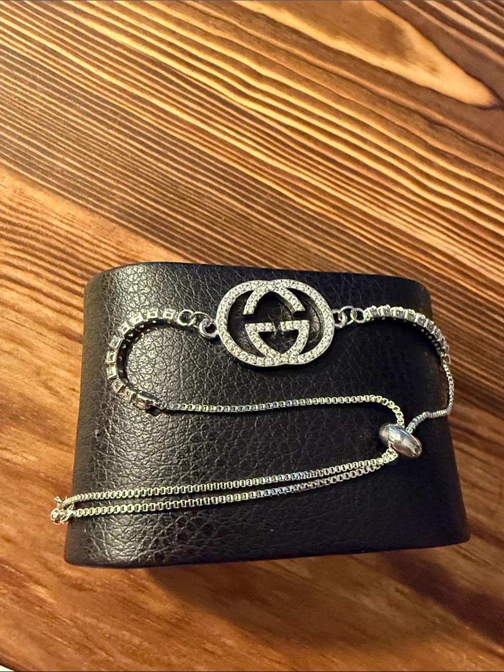 Adjustable Silver-Tone Slider Bracelet GG for Women